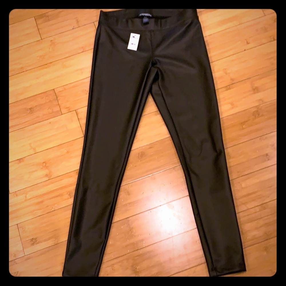 XS Petite, Express black faux leather leggings